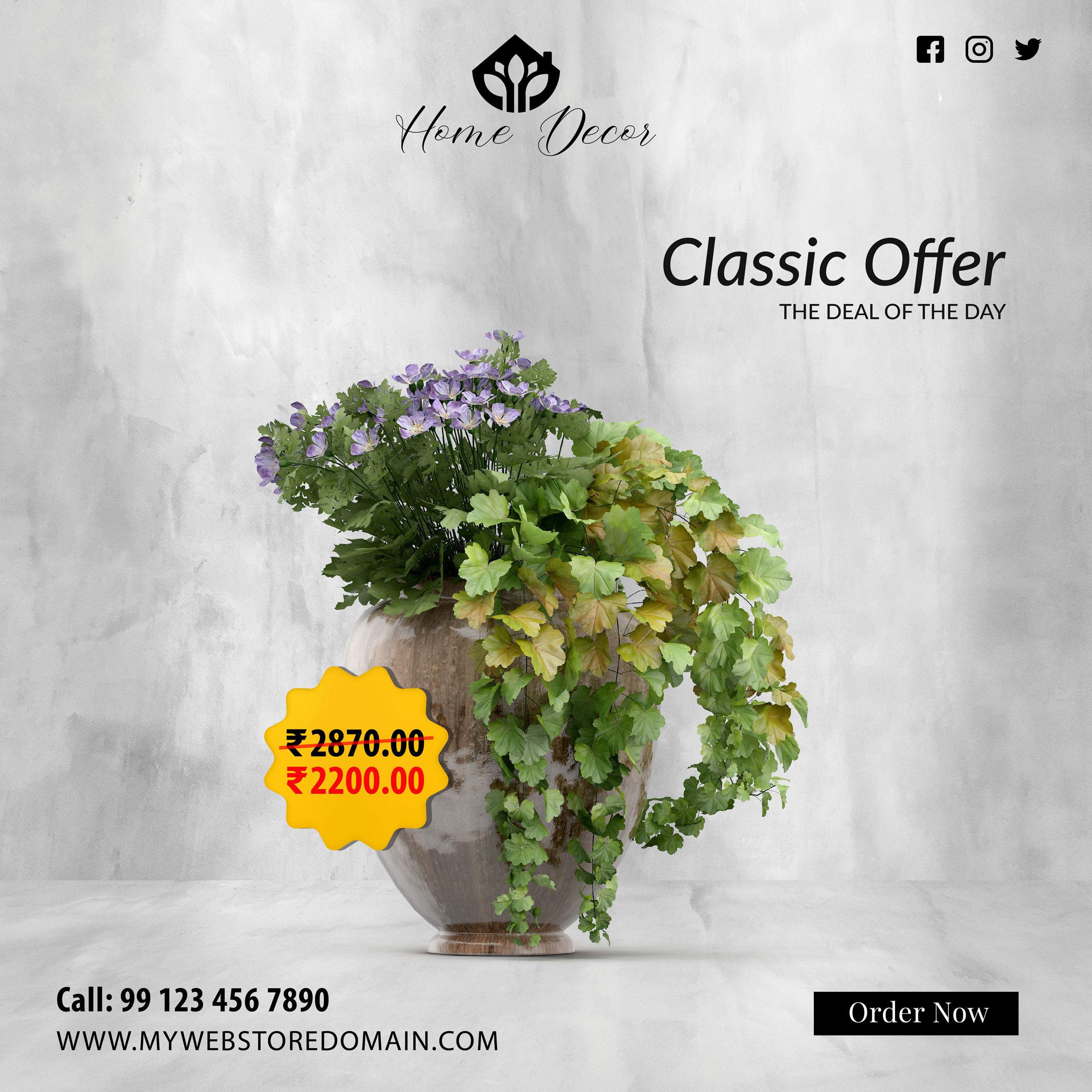 Flower Vase Banner Design